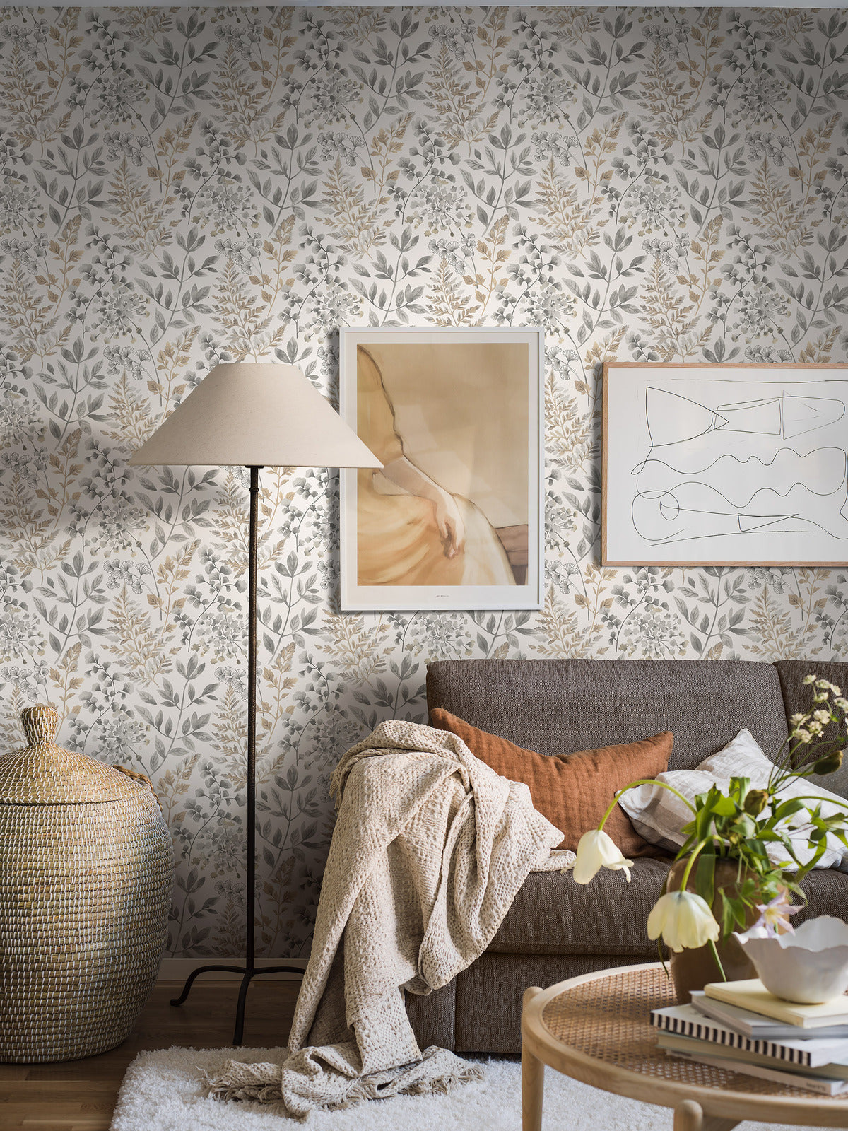 Borastapeter Wallpaper - Sigrid - Golden Brown