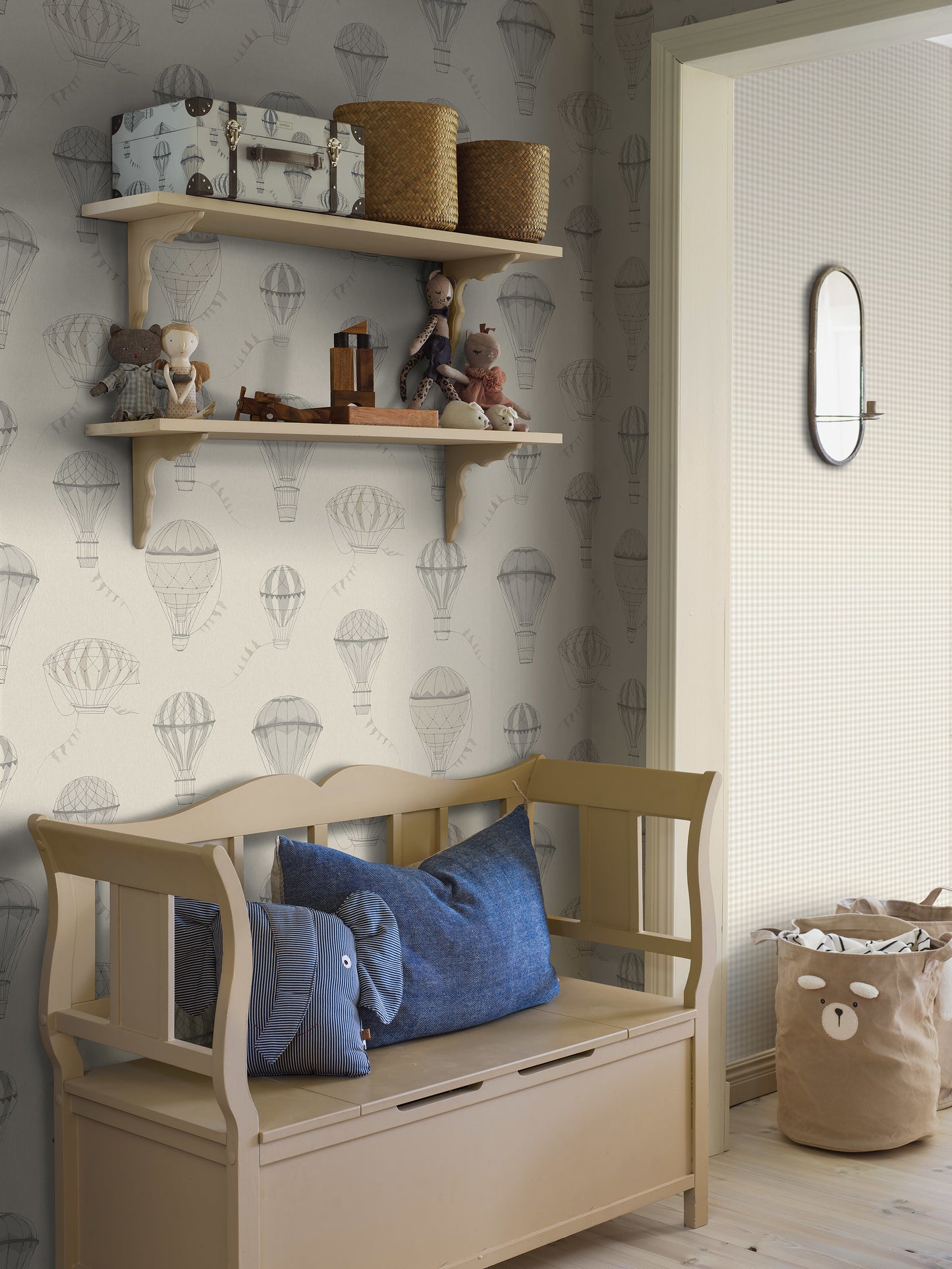 Borastapeter Tapete - Oben im Himmel - Grau & Beige