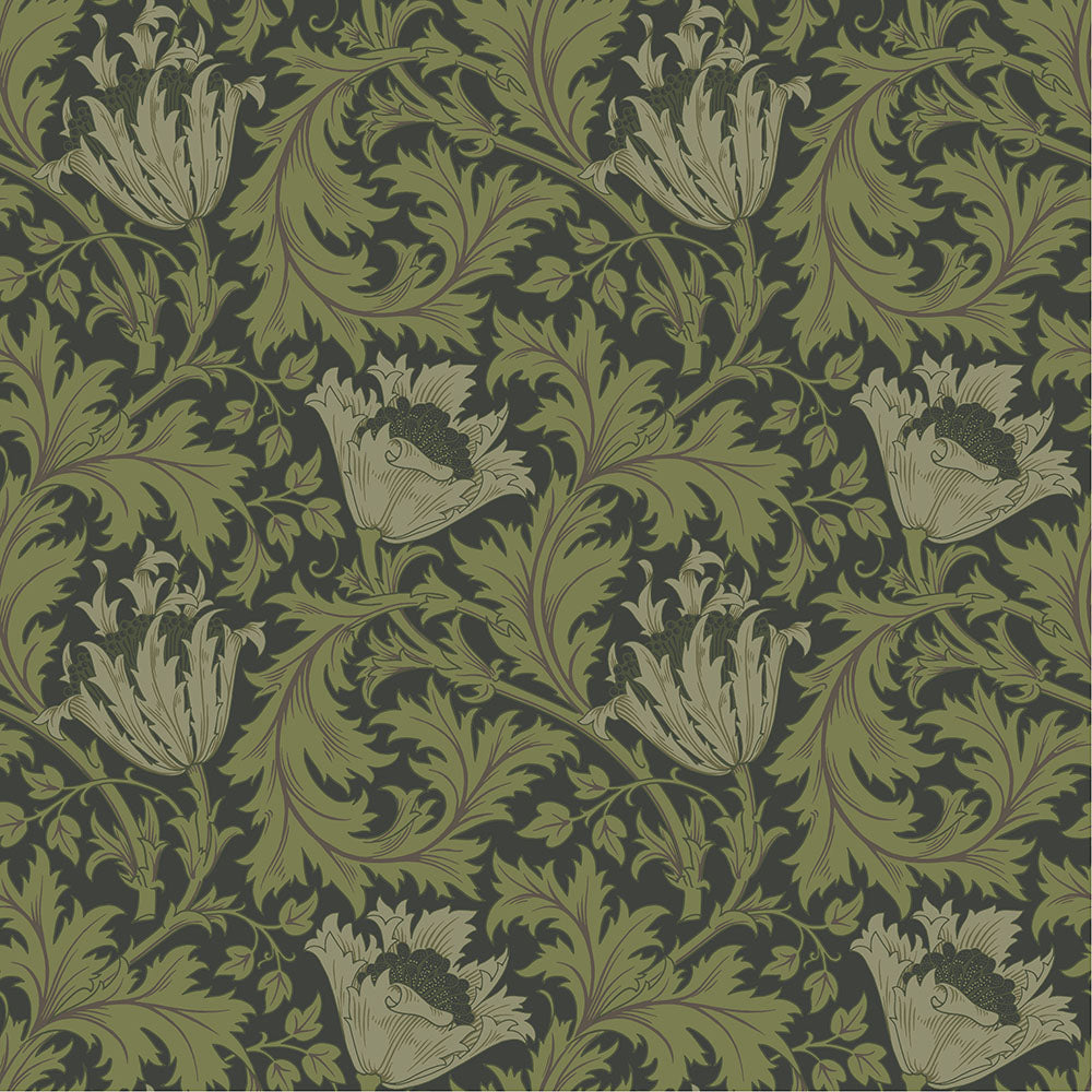 William Morris Tapete - Anemone - Anthrazit