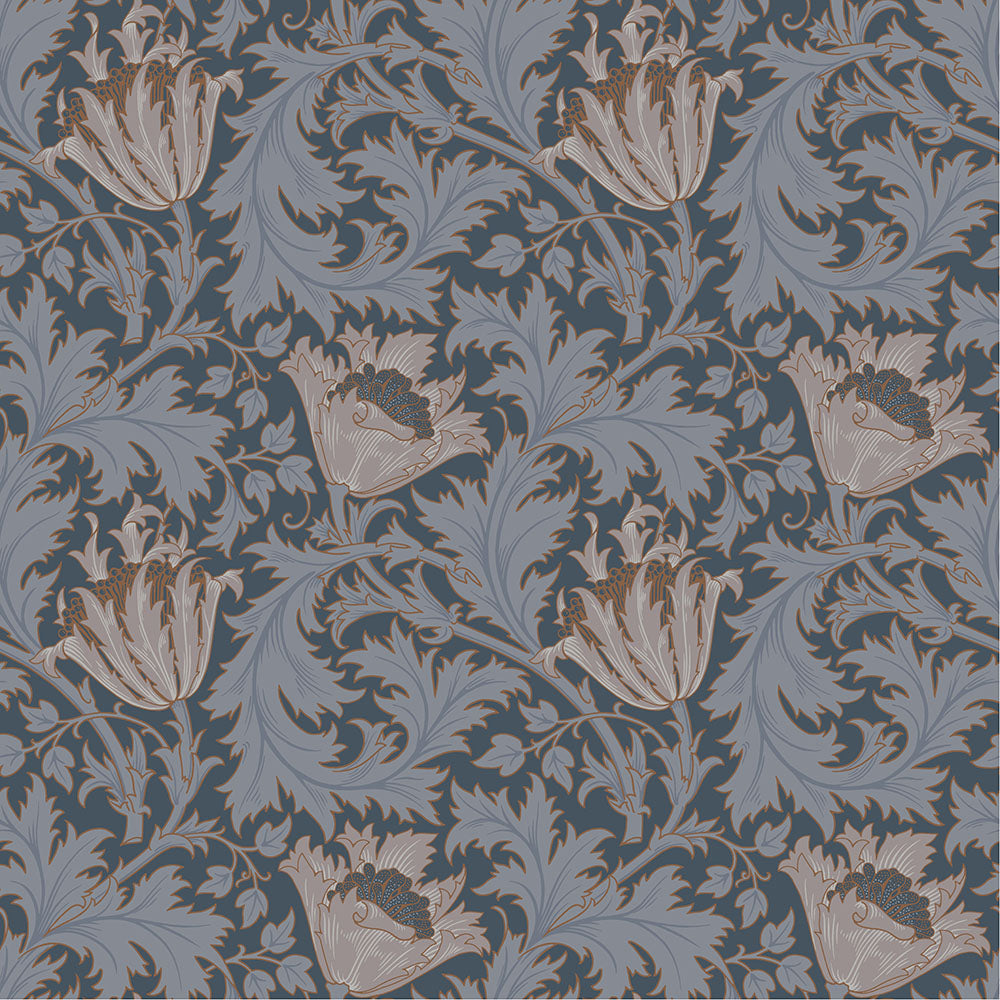 William Morris Tapete - Anemone - Dunkelblau