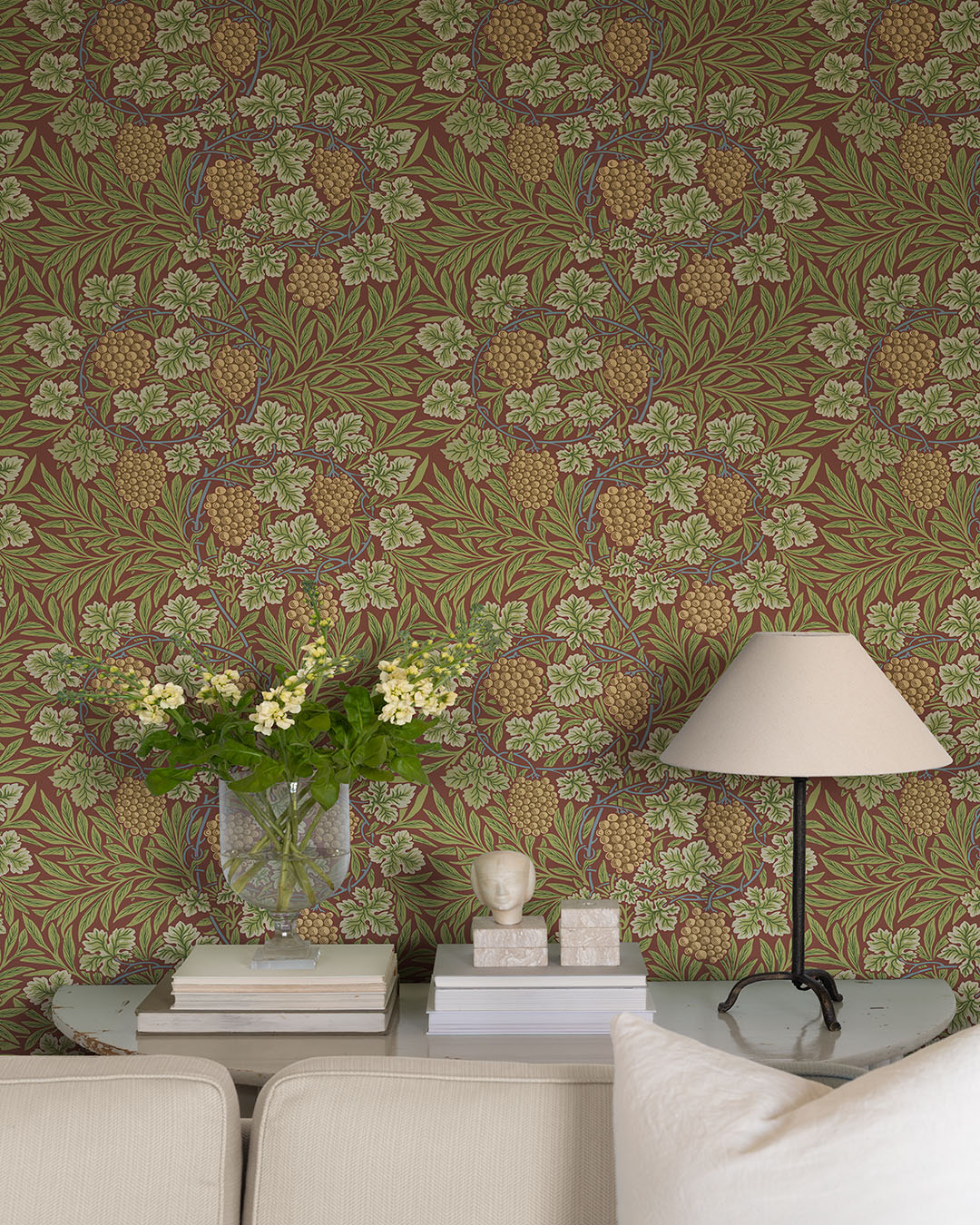 William Morris Tapete - Weinrebe - Terrakotta