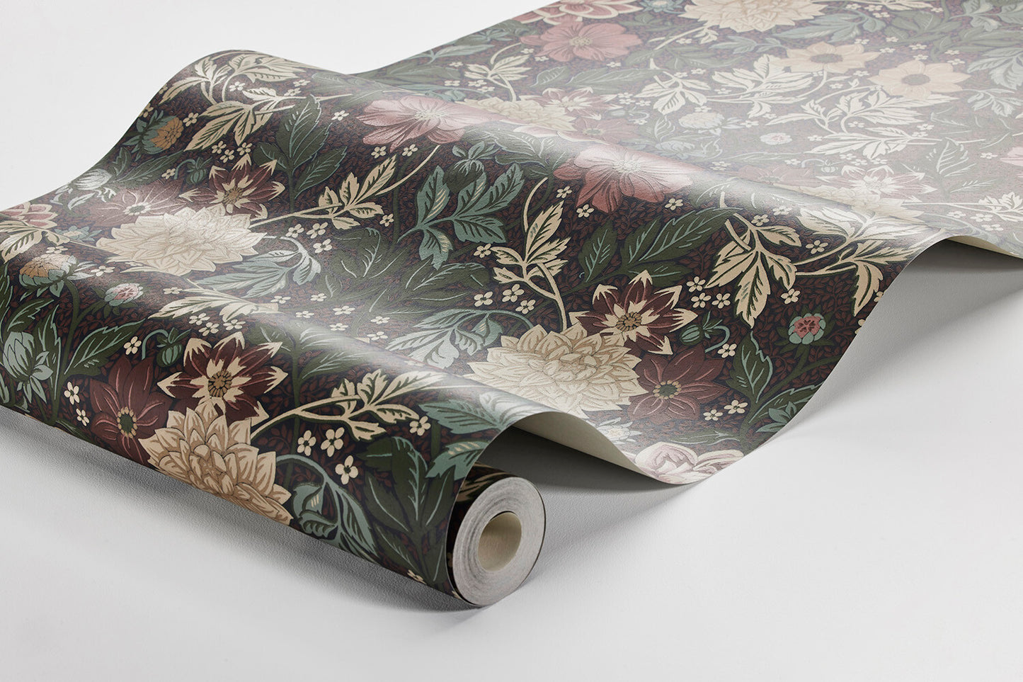 Borastapeter Behang - Dahlia Garden - Burgundy en Teal