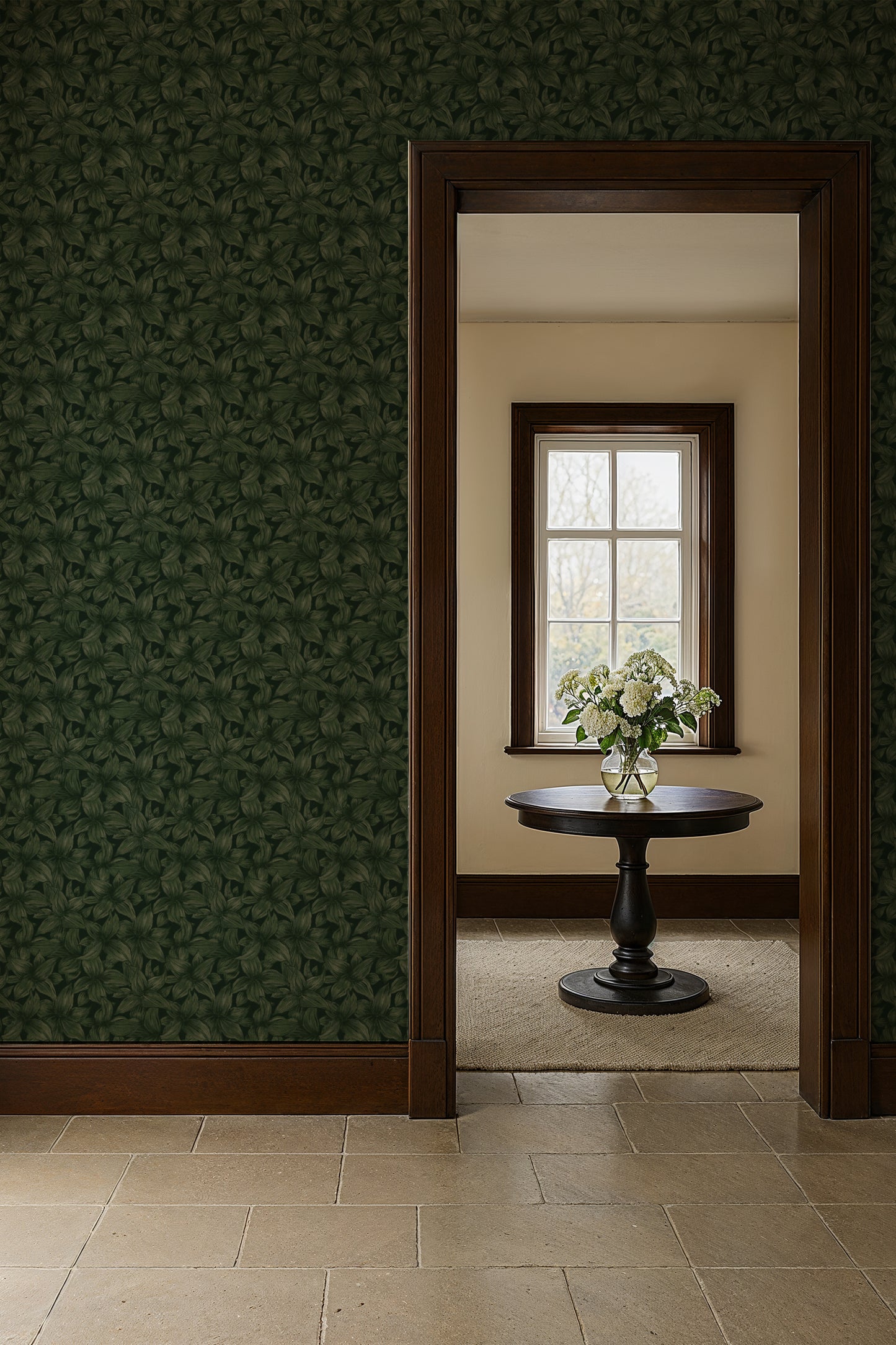 Summer Gray Wallpaper - Folia - Deep Green
