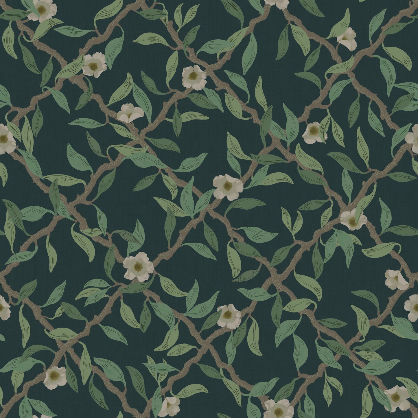Summer Gray Tapete - Espalier - Mitternachtsblau