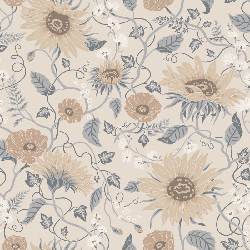 Sandberg Wallpaper - Solveig - Misty Blue