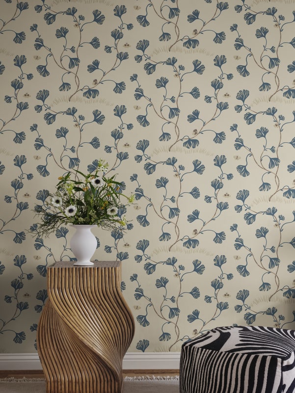 Sandberg Wallpaper - Ebba, Blue - S10618