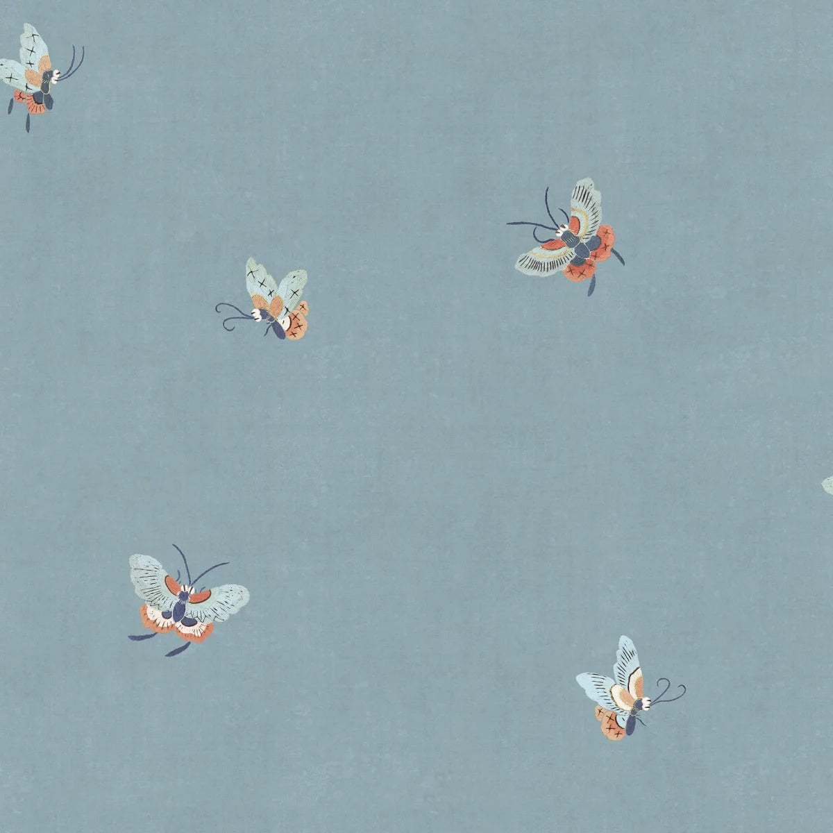 Sandberg Wallpaper - Butterflies - Misty Blue