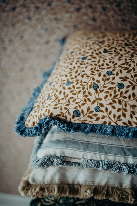 Leinenkissenbezug - Summer Gray - Streifen