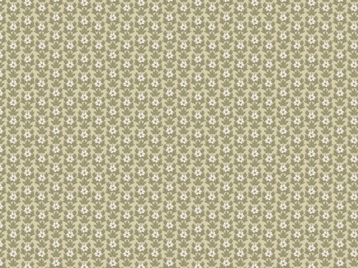 Summer Gray Behang - Wood Anemone - Beige