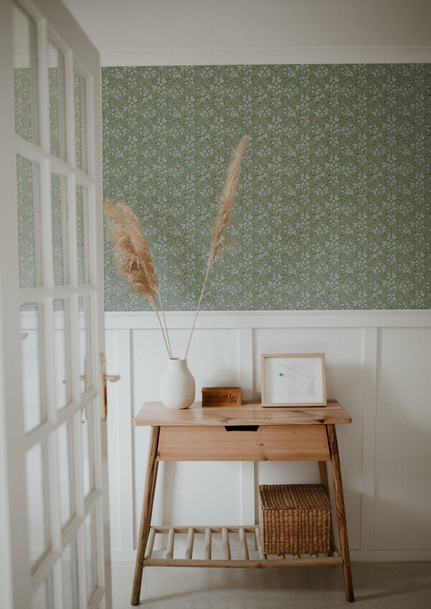 Summer Gray Wallpaper - Sweet India - Blue & Green