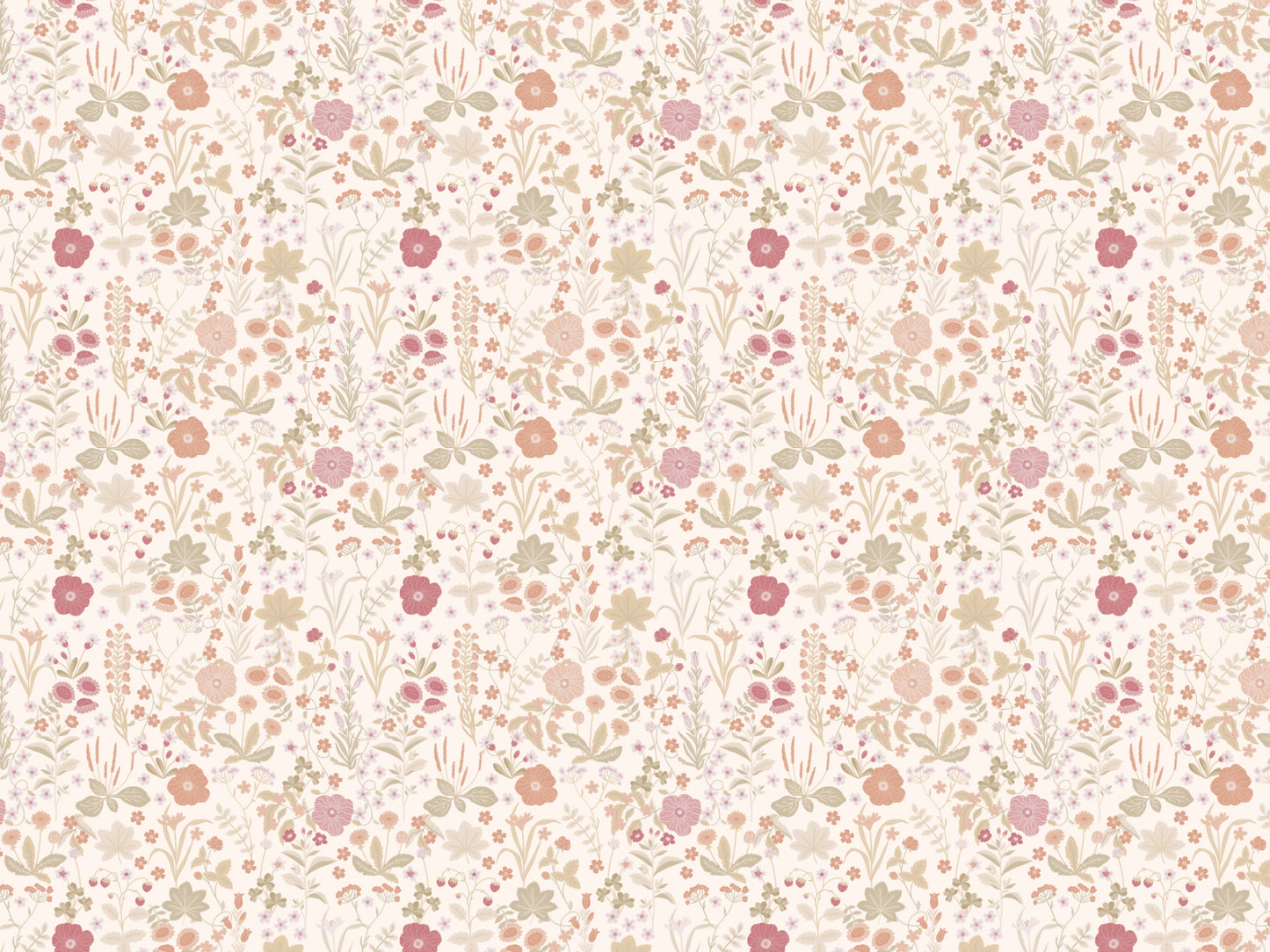 Summer Gray Tapete - Blomstre - Sanftes Pink