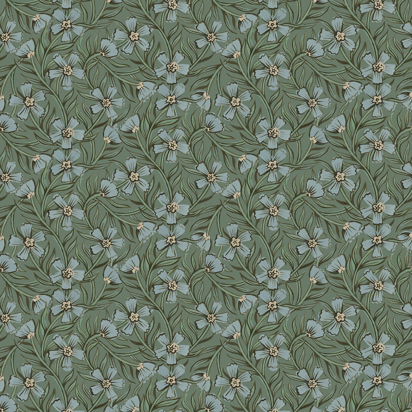 Summer Gray Wallpaper - Sweet India - Blue & Green