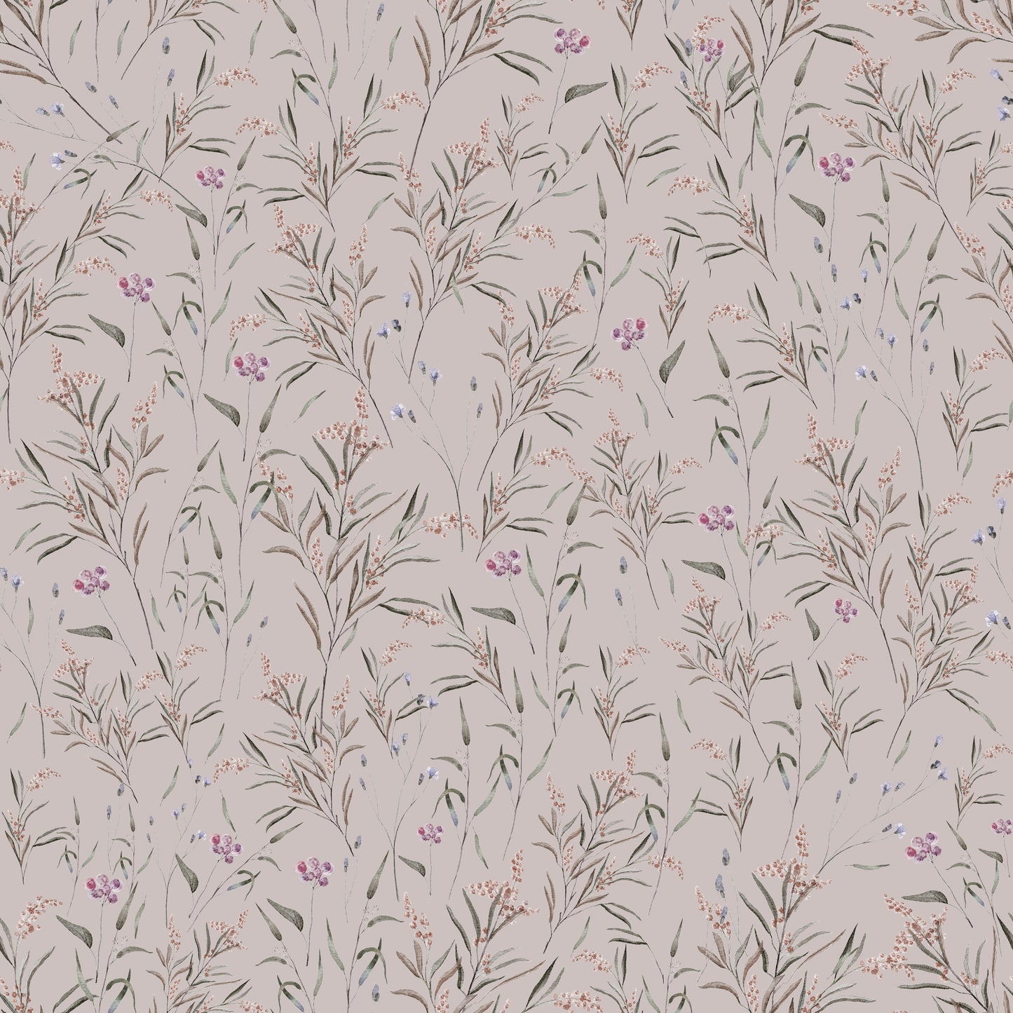 Summer Gray Tapete - Frühlingswiese - Pink