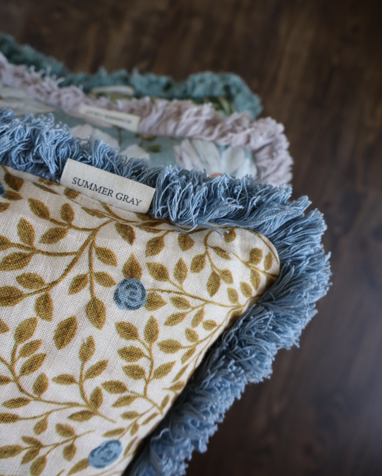 Leinenkissenbezug - Summer Gray - Kletterrose