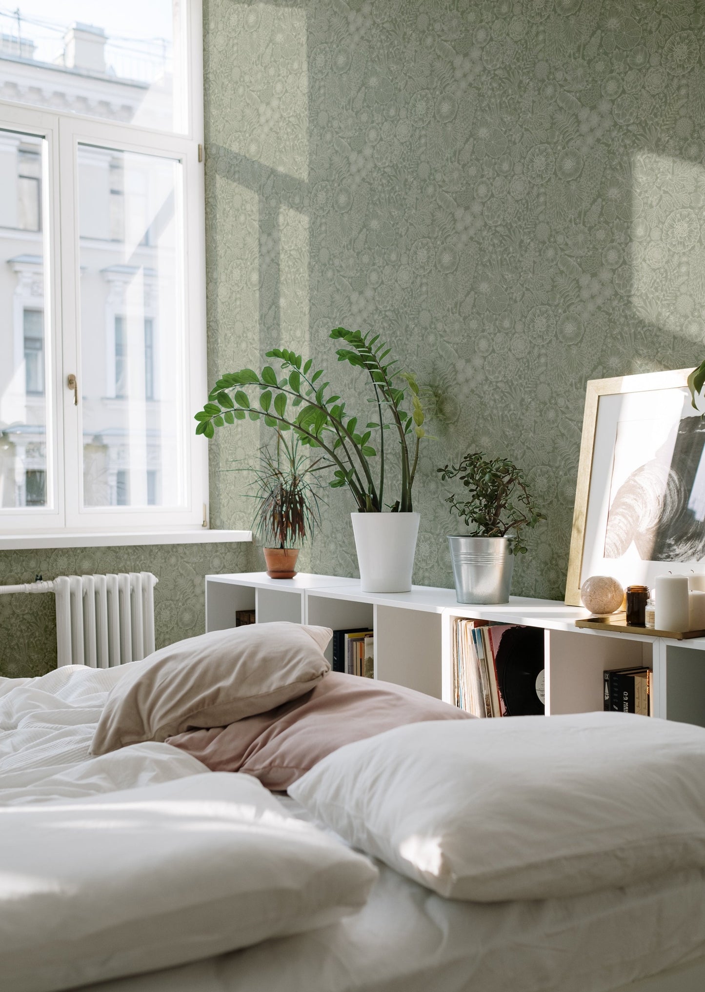 Summer Gray Behang - August - Groen