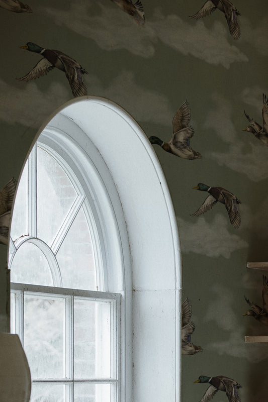 Summer Gray Behang - Voyage - Laurel Green