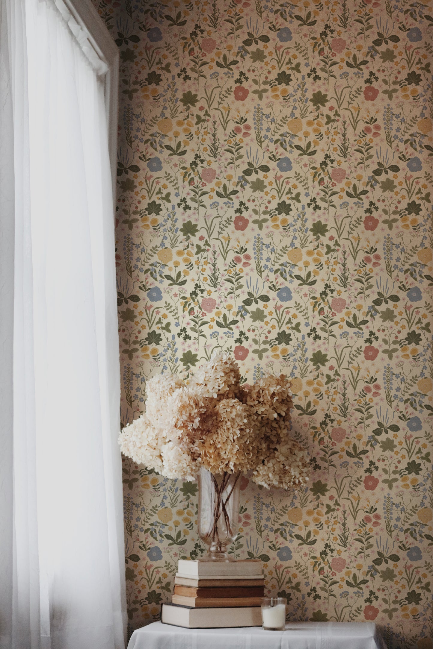 Summer Gray Behang - Blomstre - Lente