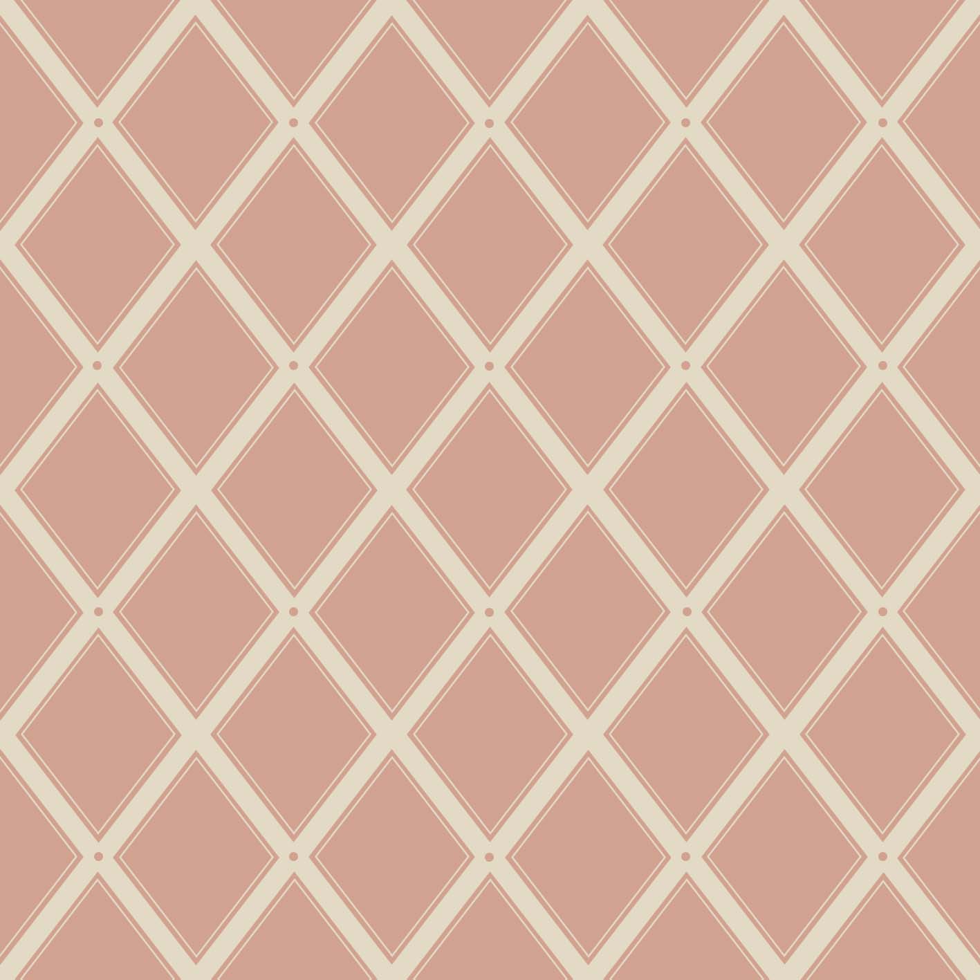 Summer Gray behang - Trellis - stoffig rood