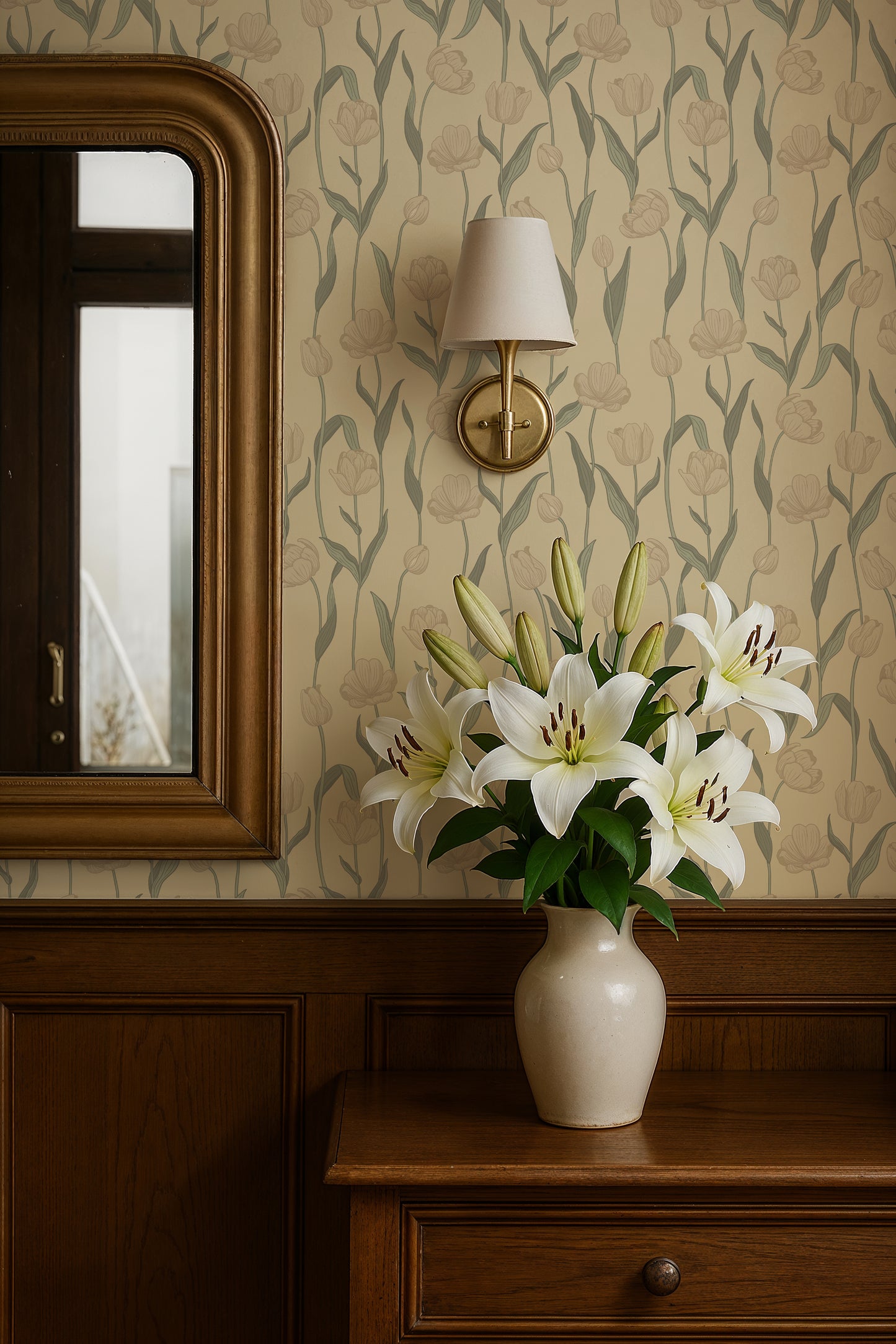 Summer Gray Wallpaper - Fjädra - Beige