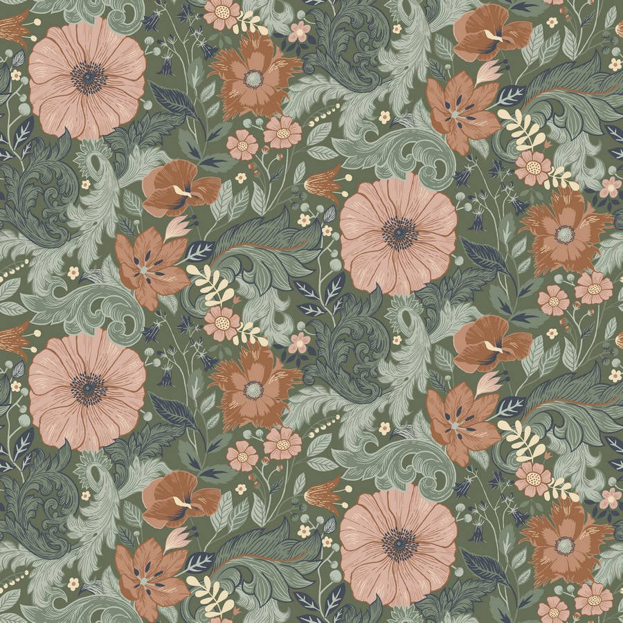 Bloemenbehang - Victor Garden - Groen