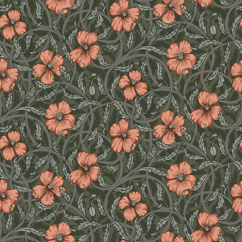 Midbec Wallpaper - Poppy - Green 28028