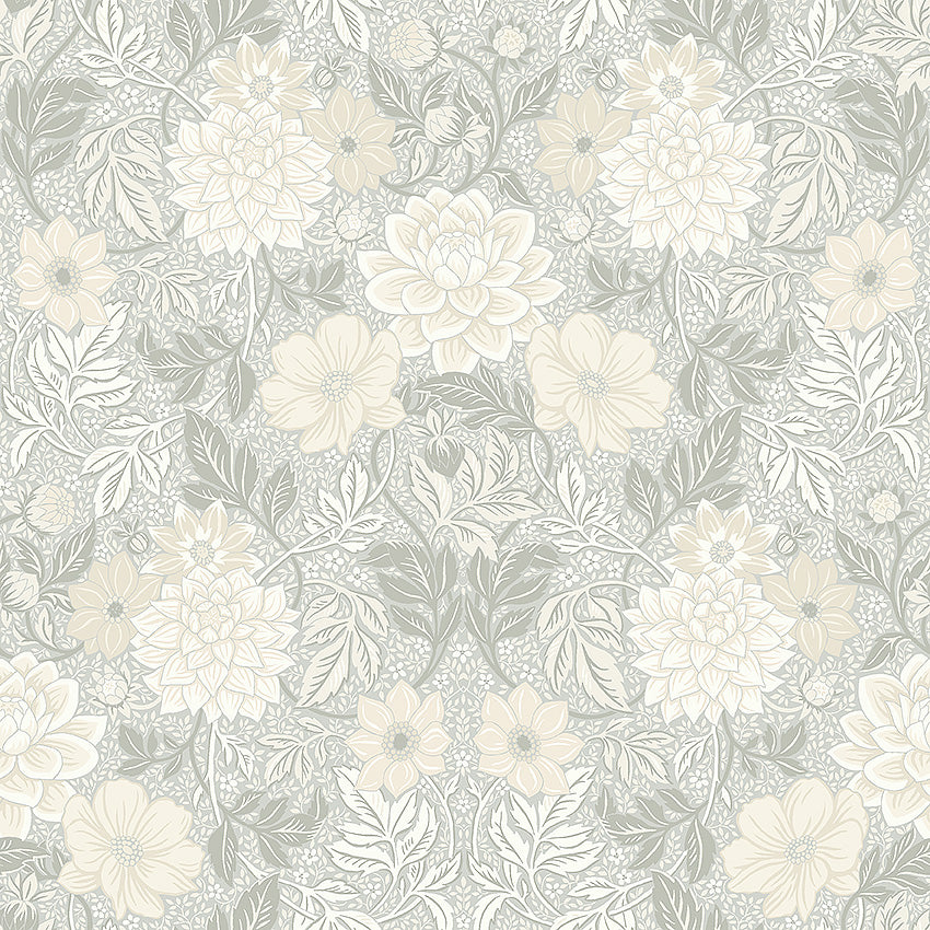 Borastapeter Wallpaper - Dahlia Garden 7664 - Beige & White