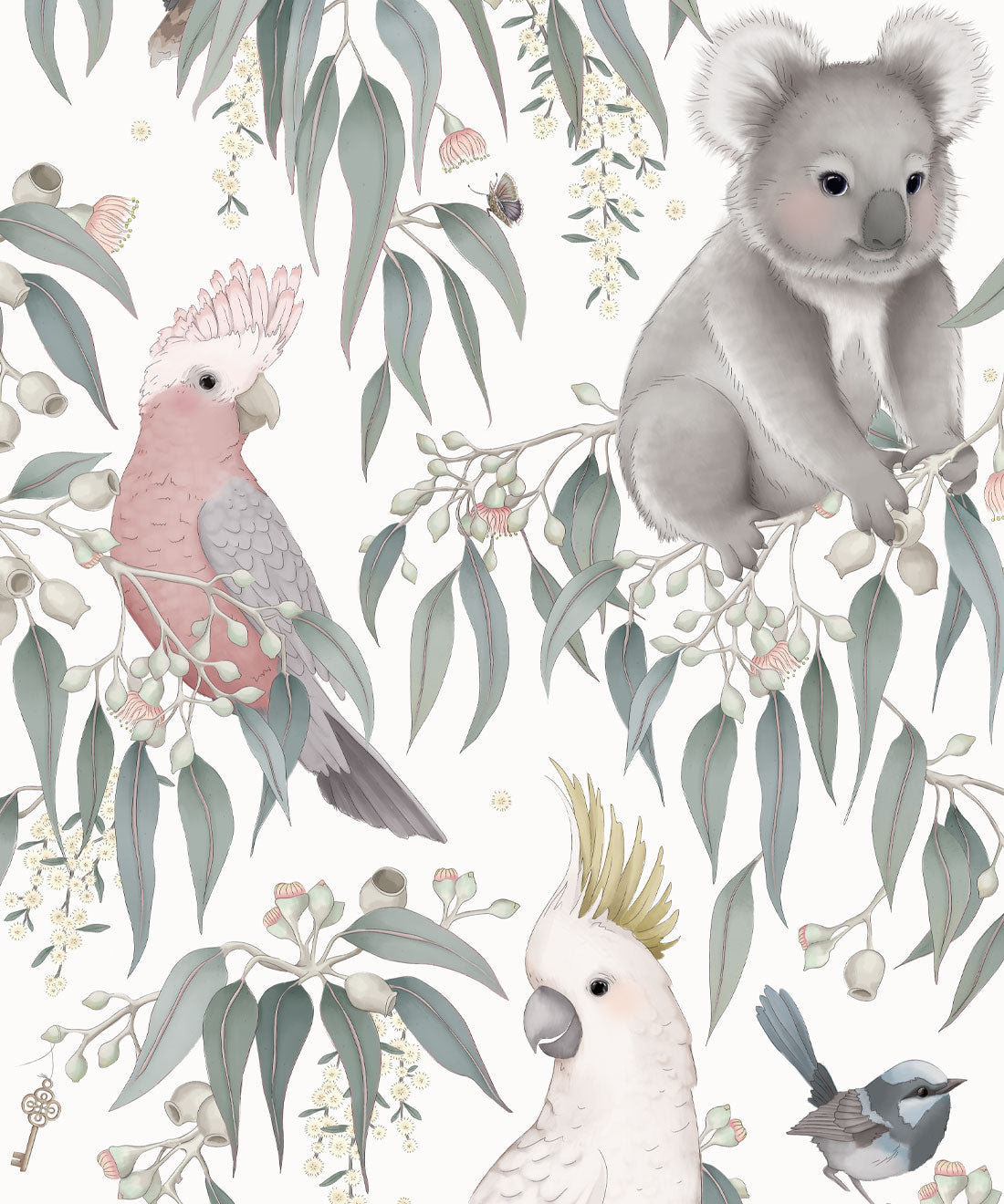 Wandtapete für das Kinderzimmer - Bush Babies von Fleur Harris - Gardenia