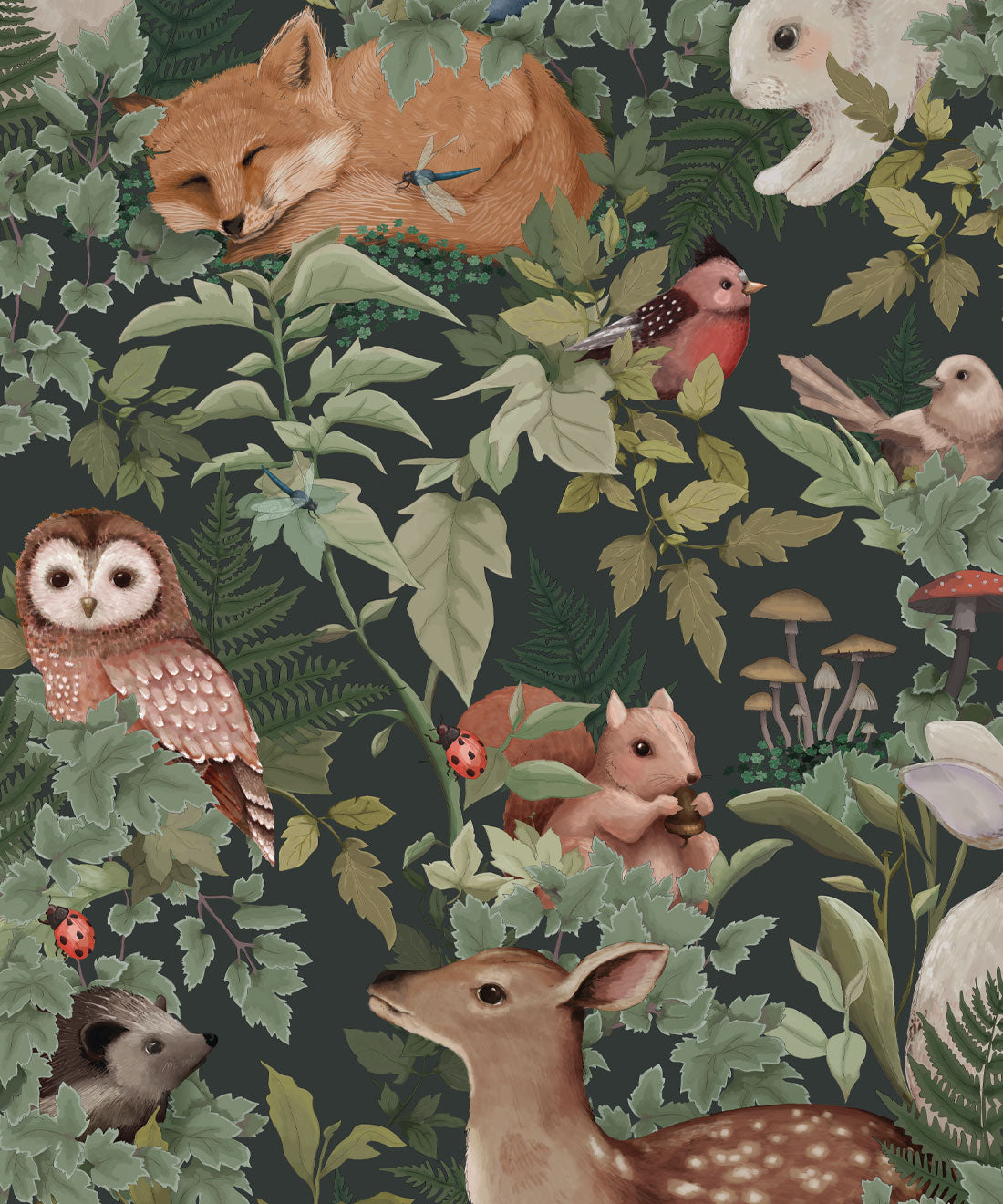 Kinderzimmer Tapete - In the Woods von Fleur Harris - Wald