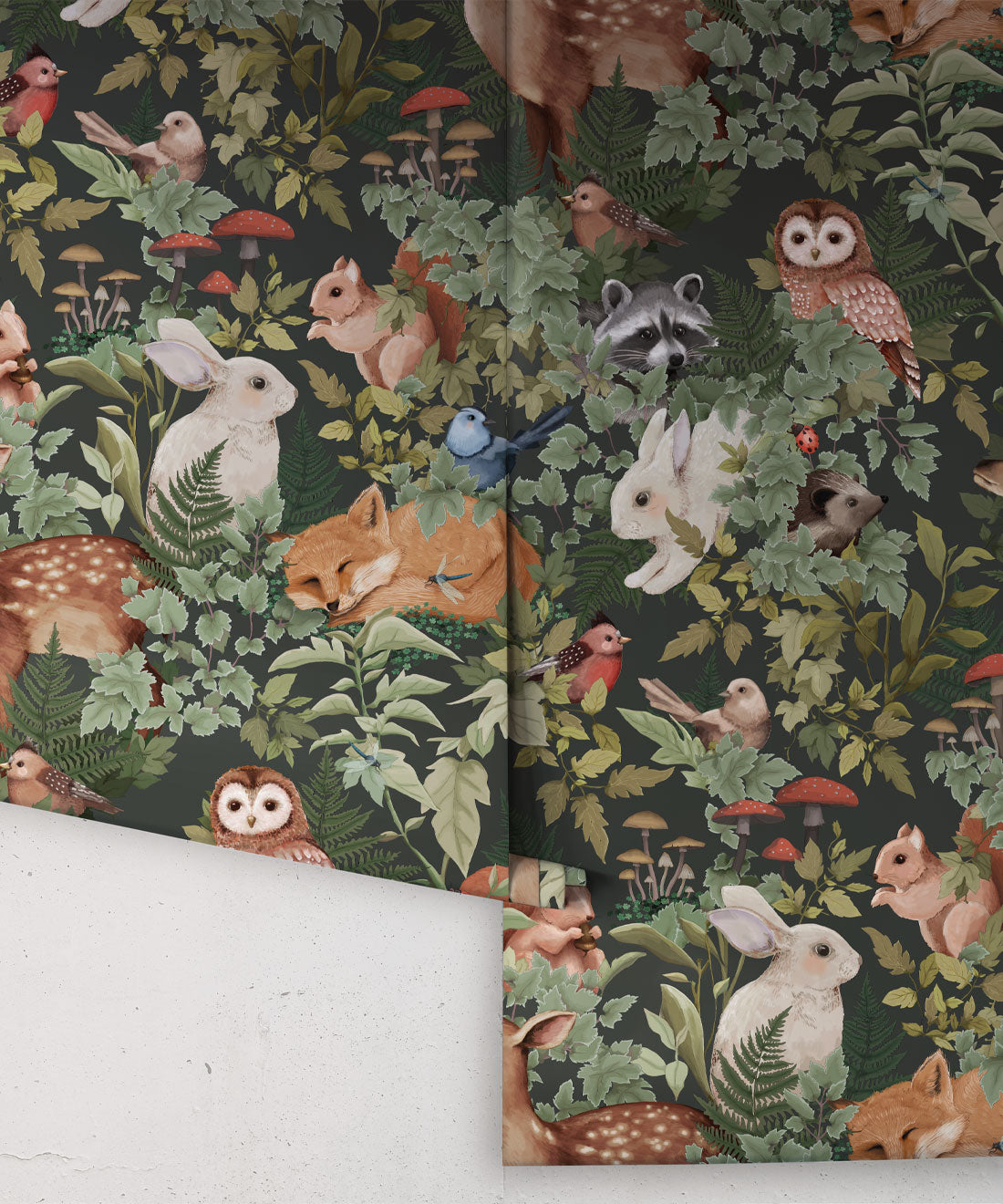 Kinderzimmer Tapete - In the Woods von Fleur Harris - Wald
