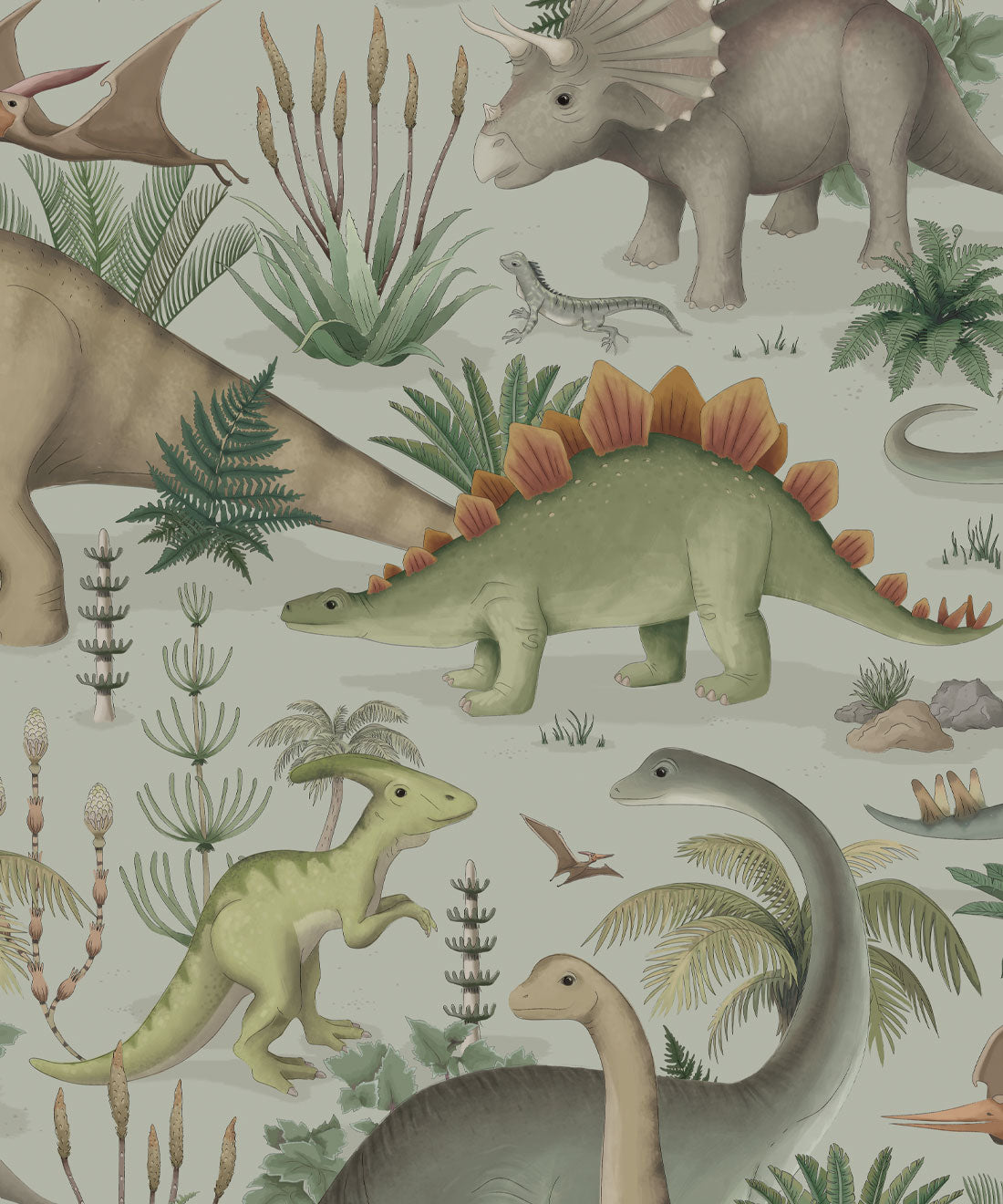 Wandtapete für das Kinderzimmer - Prehistorica von Fleur Harris - Tau