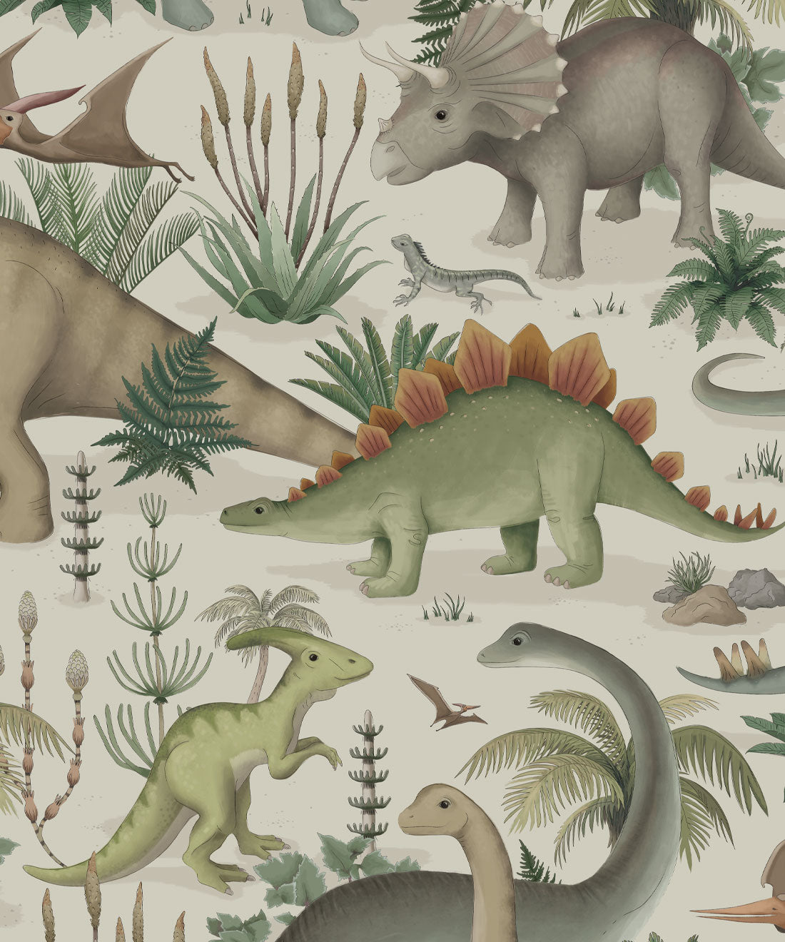 Wandtapete für das Kinderzimmer - Prehistorica von Fleur Harris - Fossil