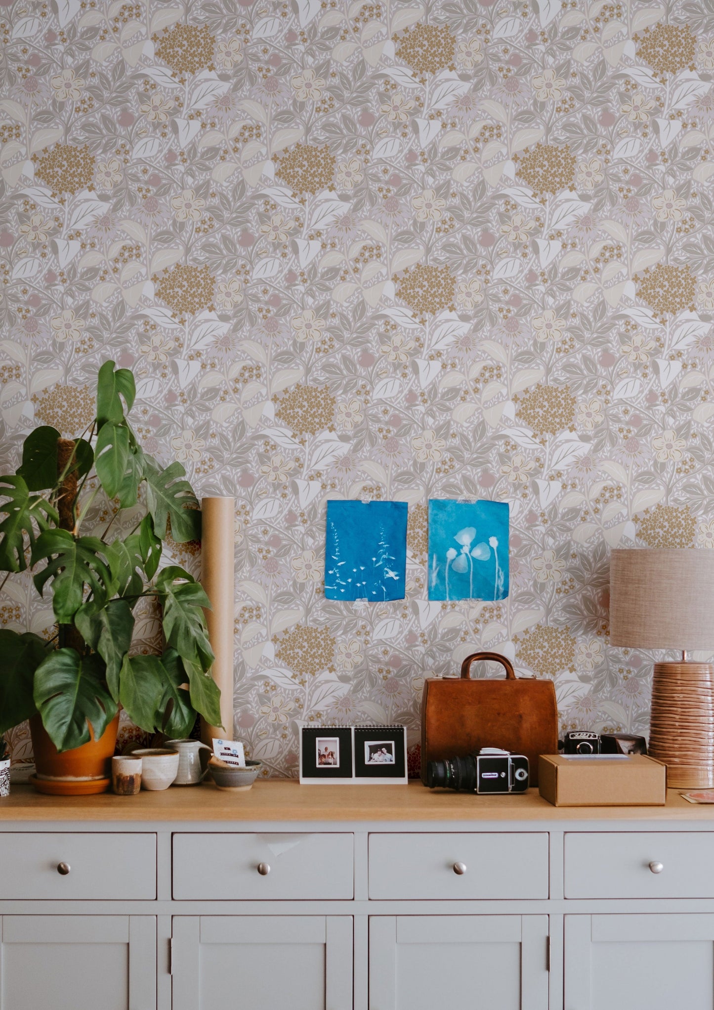 Bloemenbehang - Summer's Bloom - Beige
