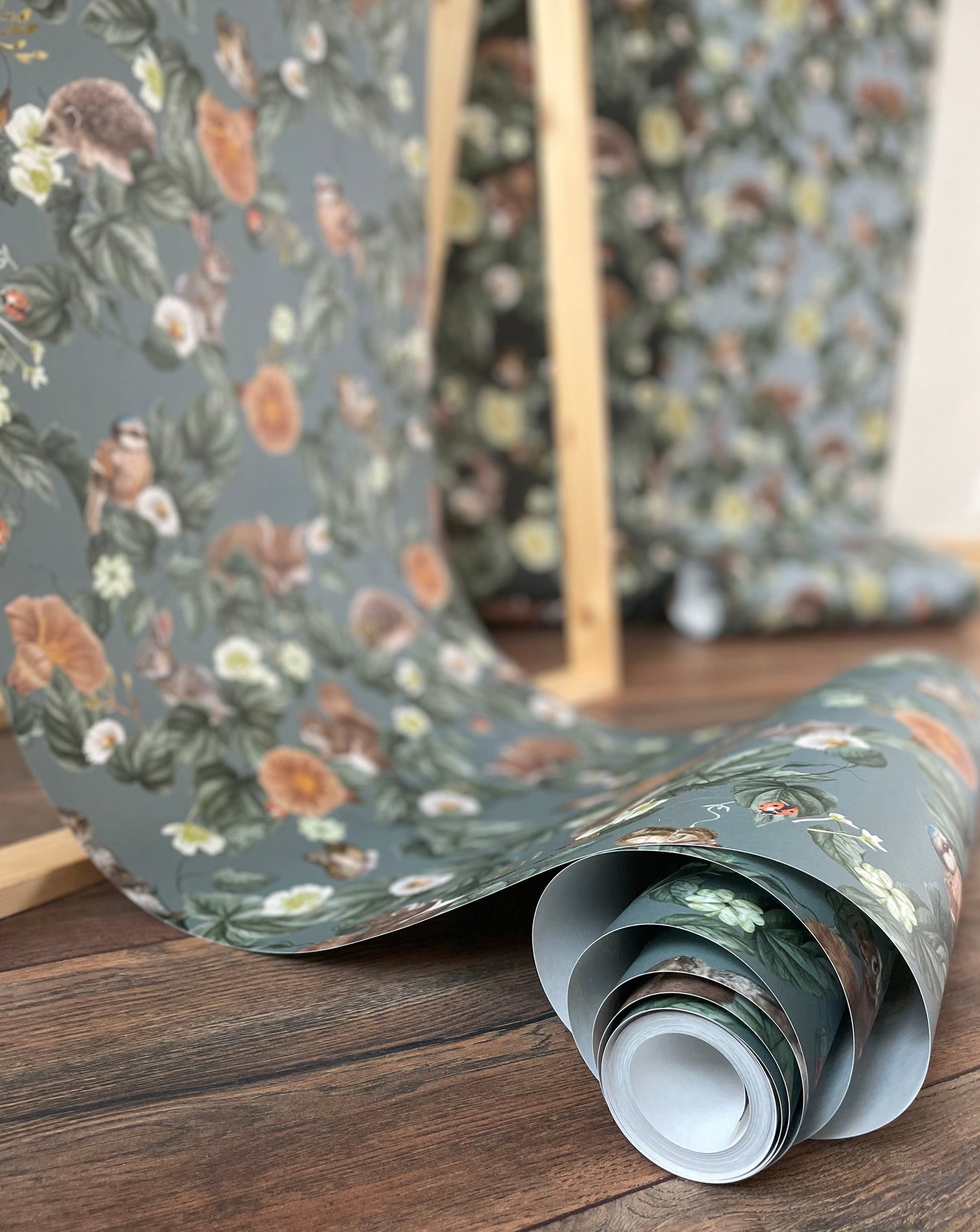 Kinderzimmer Tapete - Wald Wiegenlied - Türkis
