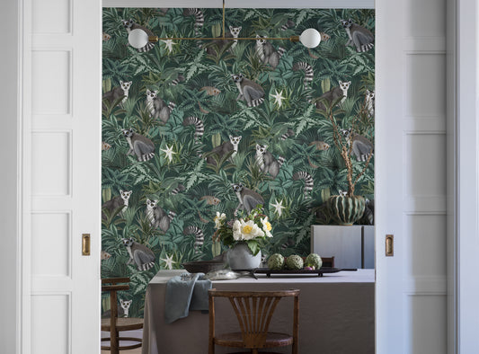 Borastapeter Tapete - Madagaskar Tiere Wandbild