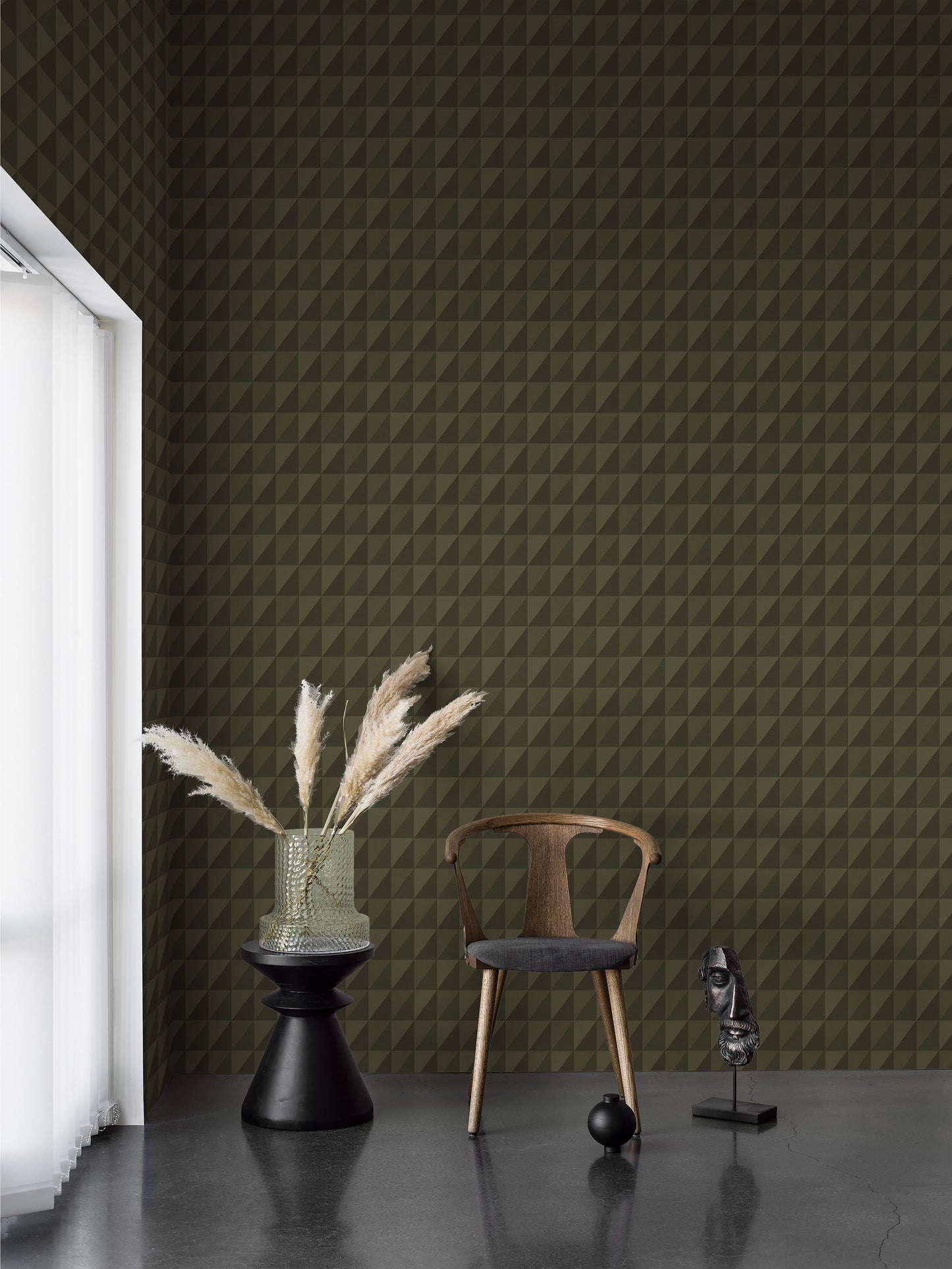 Geometrisch Behang - Plaza - Donkergroen