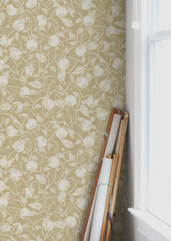 Bloemenbehang - Pomegranate - Goud