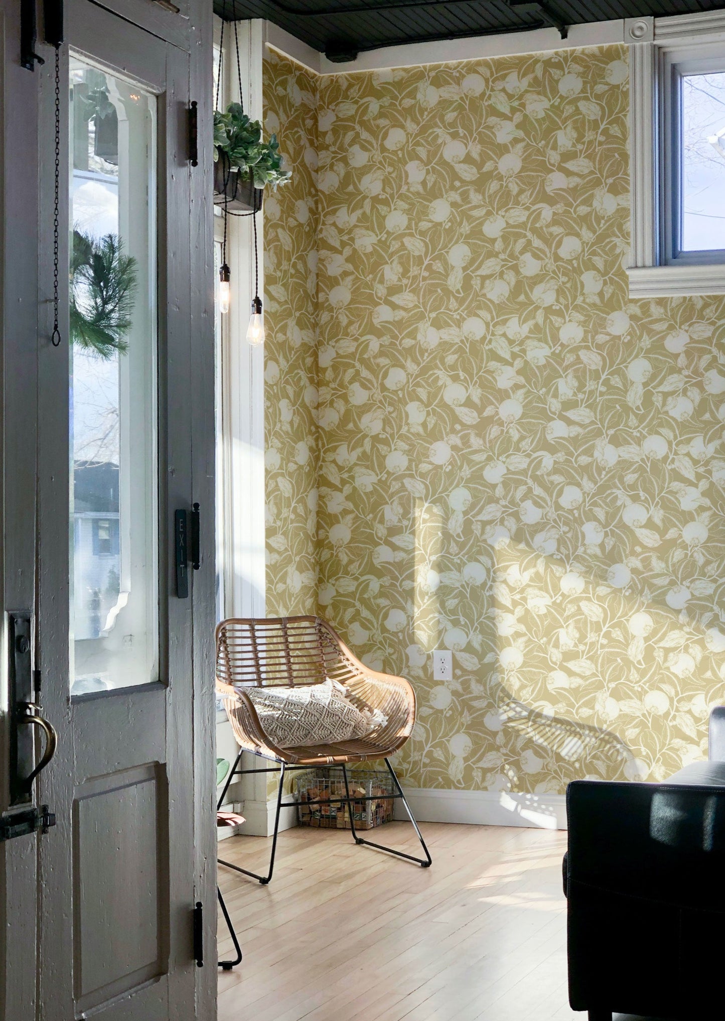 Bloemenbehang - Pomegranate - Goud