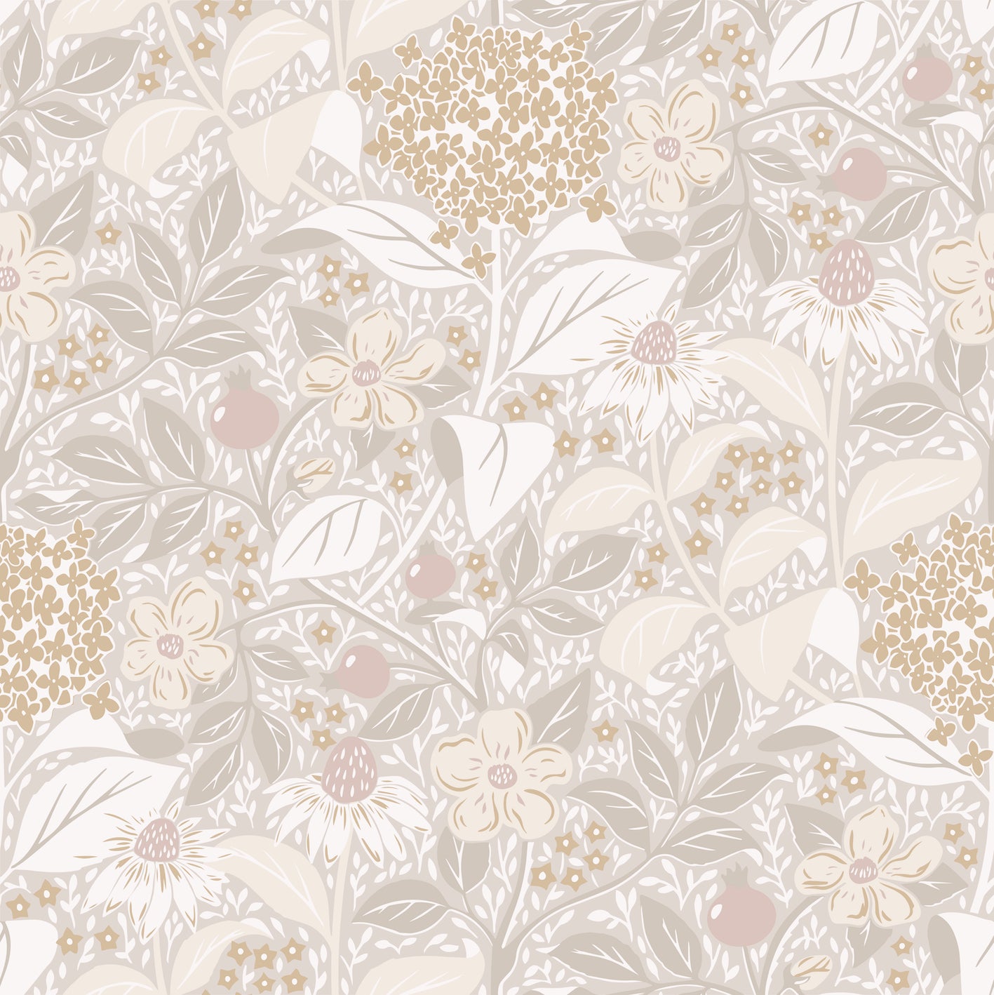 Bloemenbehang - Summer's Bloom - Beige