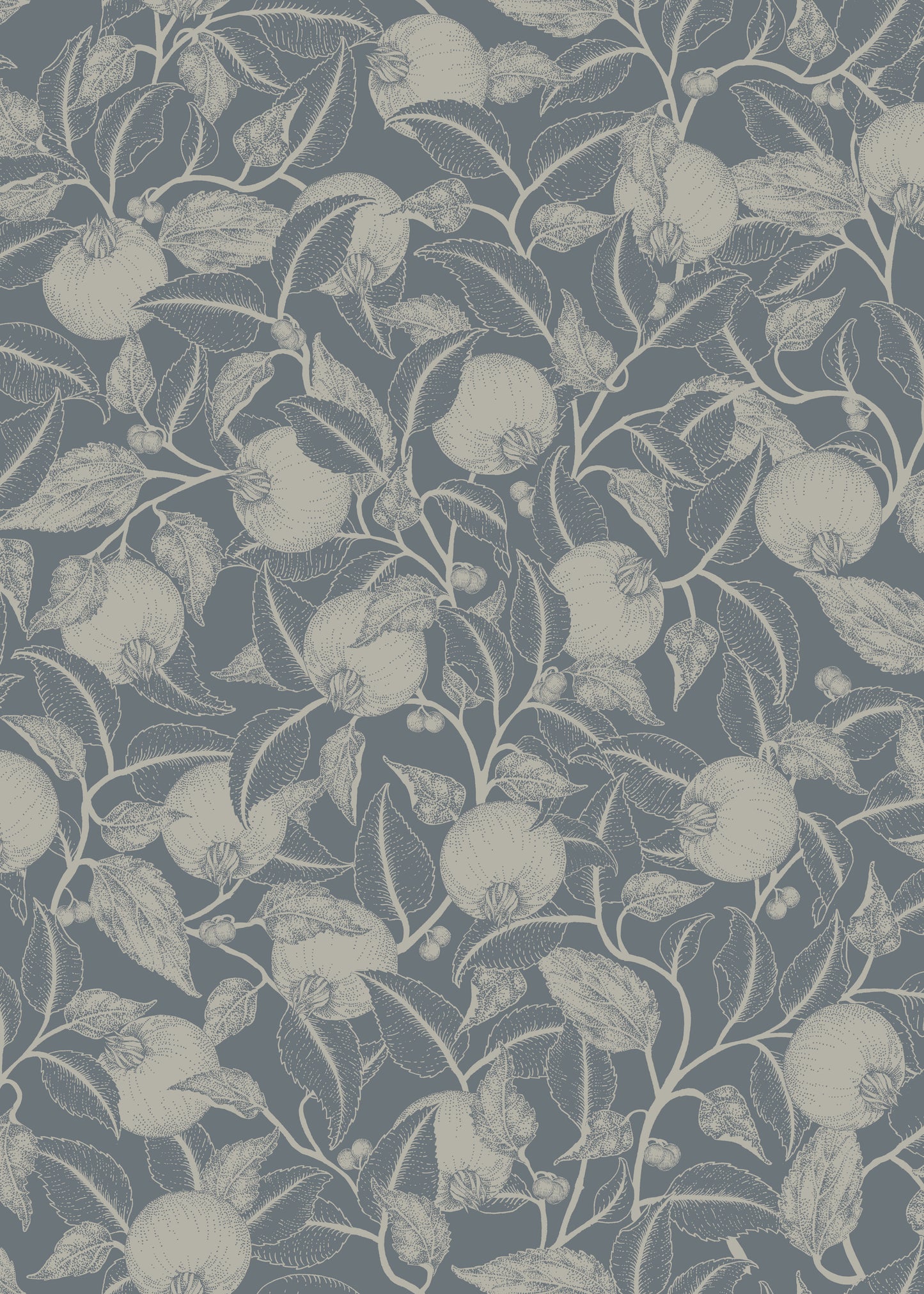 Summer Gray Tapete - Granatapfel - Dunkles Teal