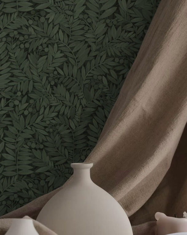 Bloemenbehang - Eve - Evergreen