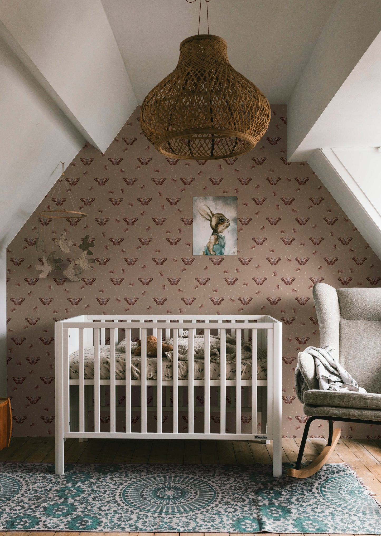 Nursery Wallpaper - Ophelia’s Dream - Dusty Rose