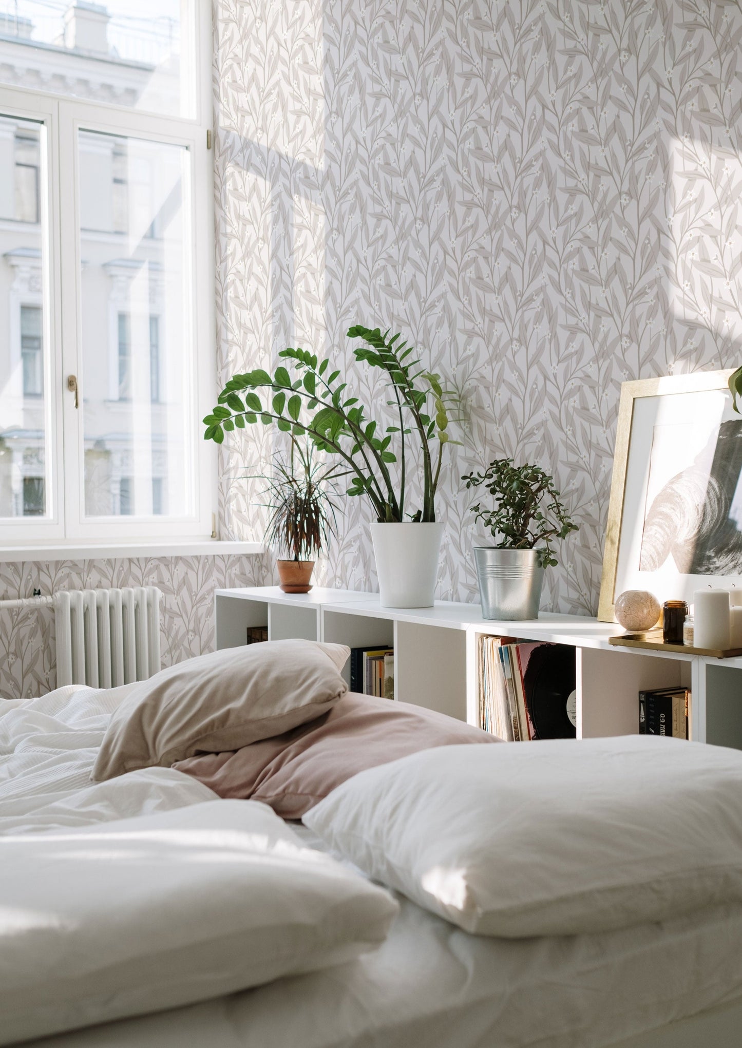 Bloemenbehang - Anemoon - Wit