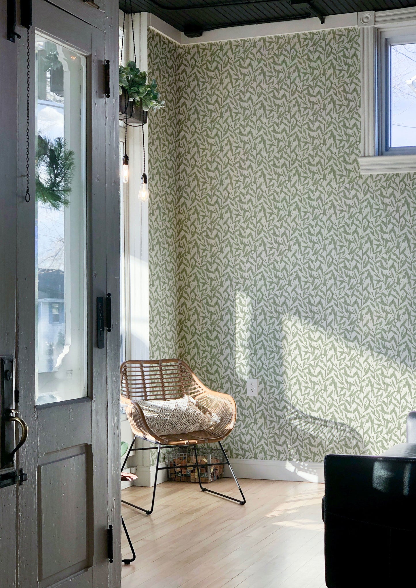 Bloemenbehang - Anemoon - Lichtgroen