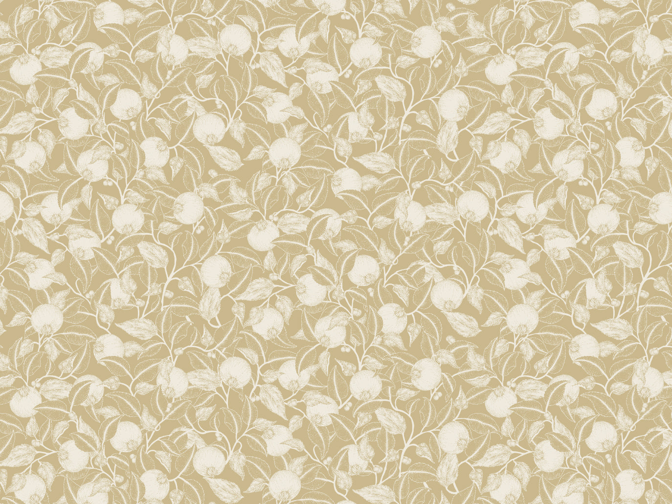Bloemenbehang - Pomegranate - Goud