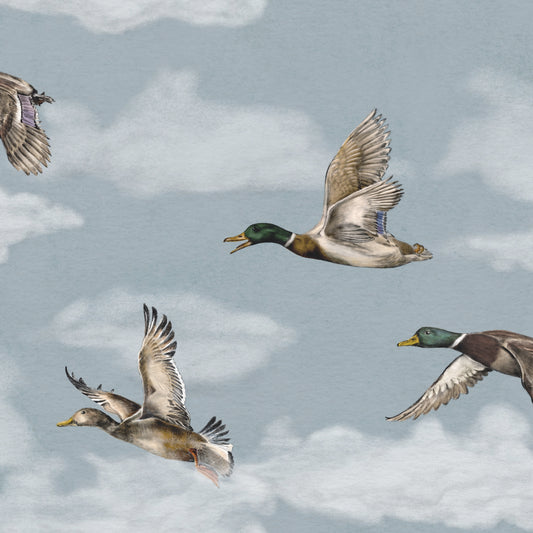 Summer Gray Behang - Voyage - Winter Blue