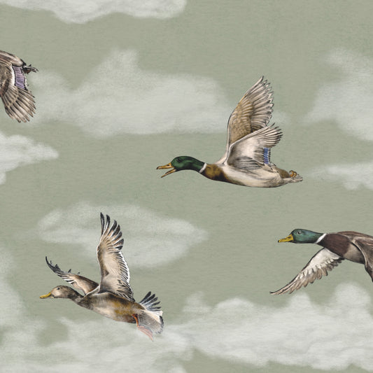 Summer Gray Behang - Voyage - Laurel Green