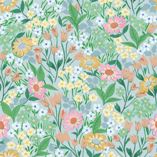 Summer Gray Wallpaper - Lola - Turquoise