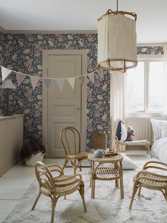 Borastapeter Behang - Magic Forest - Donkerblauw