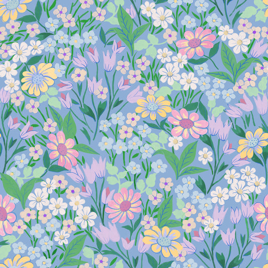 Summer Gray Behang - Lola - Sky Blue