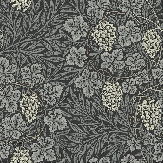 William Morris Tapete - Weinrebe - Anthrazit
